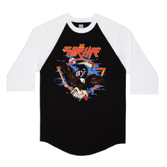 HUF X THE SHRINE BLESS OFF EURO TOUR RAGLAN // BLACK / WHITE