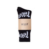 HUF X THRASHER LOGO SOCKS // BLACK