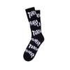 HUF X THRASHER LOGO SOCKS // BLACK