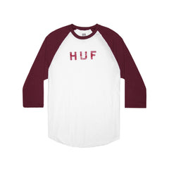TROPICS ORIGINAL LOGO 3/4 RAGLAN // WHITE / BURGUNDY