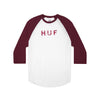 TROPICS ORIGINAL LOGO 3/4 RAGLAN // WHITE / BURGUNDY