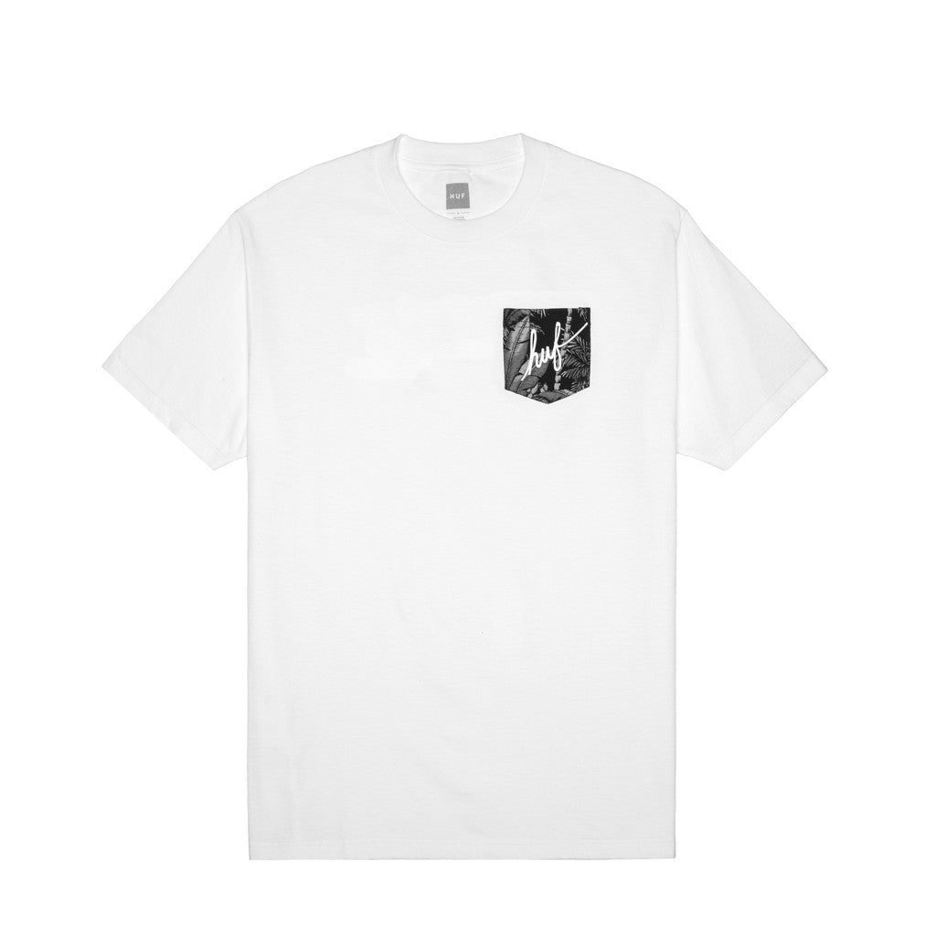 TROPICS POCKET TEE // WHITE / BLACK