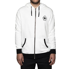 HUF X J MONEY CHRONIC ZIP HOOD // WHITE